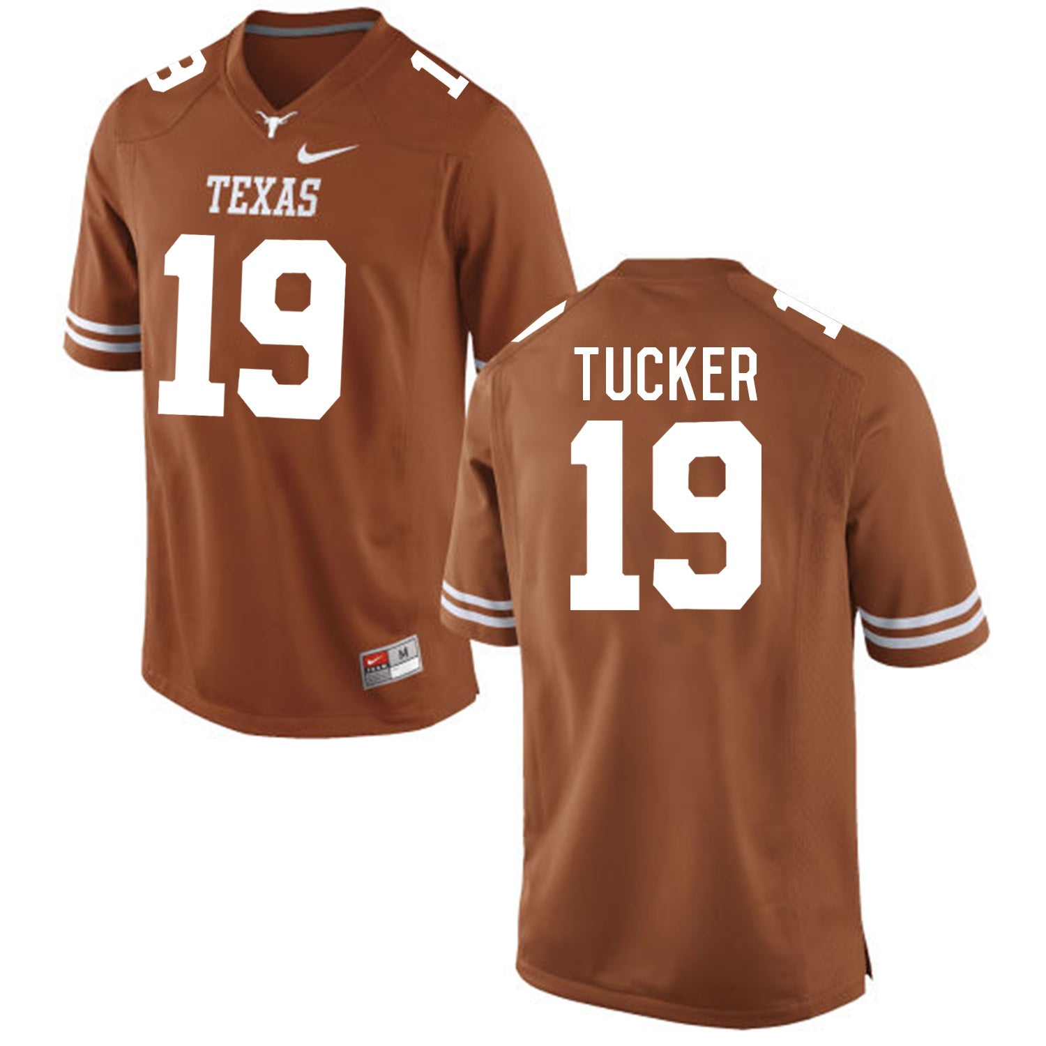 Justin Tucker 19 Brunt Orange College Football Jersey football jersey product view 1