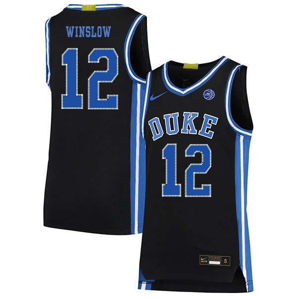 Justise Winslow 12 Black College Football Jersey football jersey product view 1