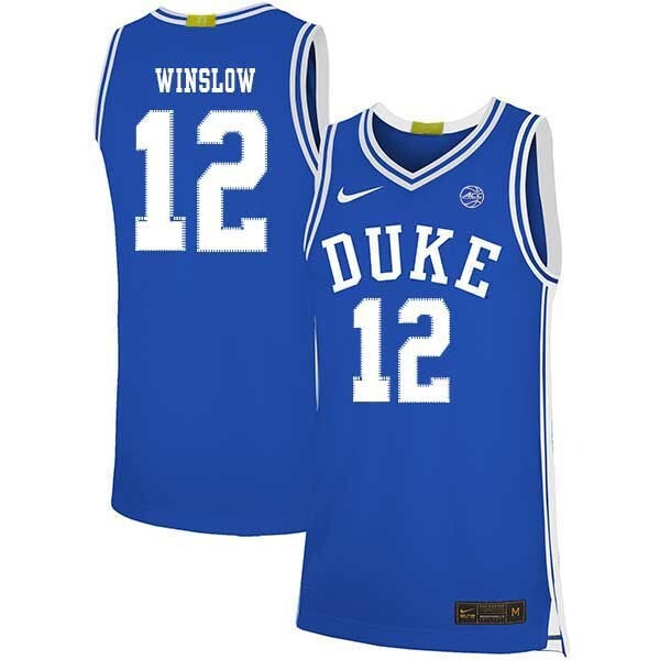 Justise Winslow 12 Blue College Football Jersey football jersey product view 1