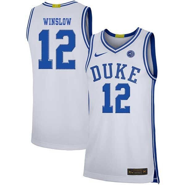 Justise Winslow 12 White College Football Jersey football jersey product view 1