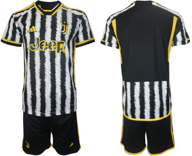 Juventus FC Custom 2023 24 White Black Home Soccer Jersey Suit sports jersey product view 1