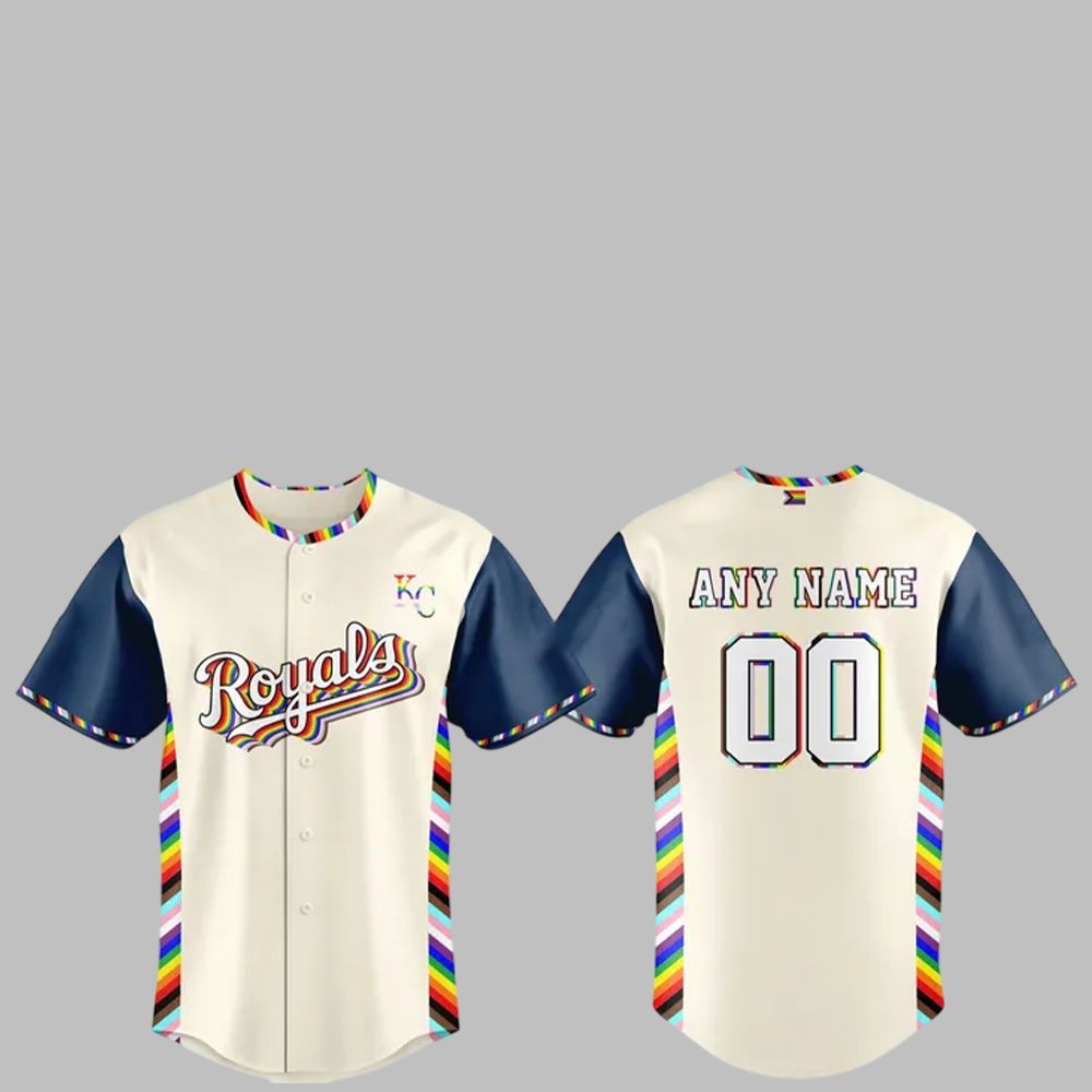 KC Royals Pride Month 2025 Jersey baseball jersey product view 1