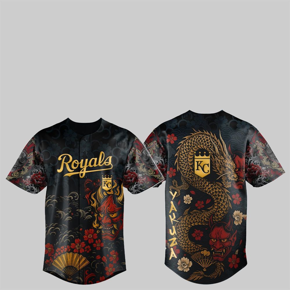 KC Royals Yakuza Dragon Oni Jersey 2025 - Grishko.com baseball jersey product view 1