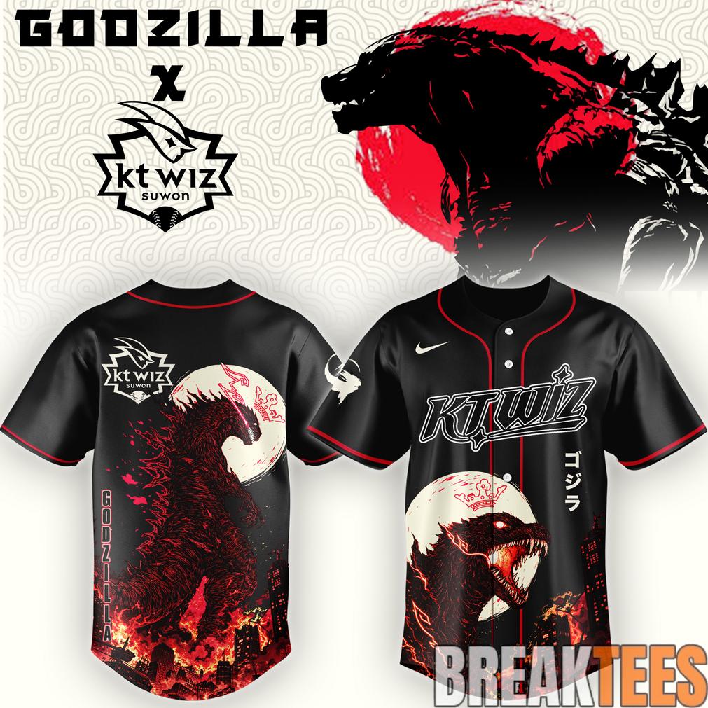 KT Wiz x Godzilla Minus Zero Baseball Jersey baseball jersey product view 1