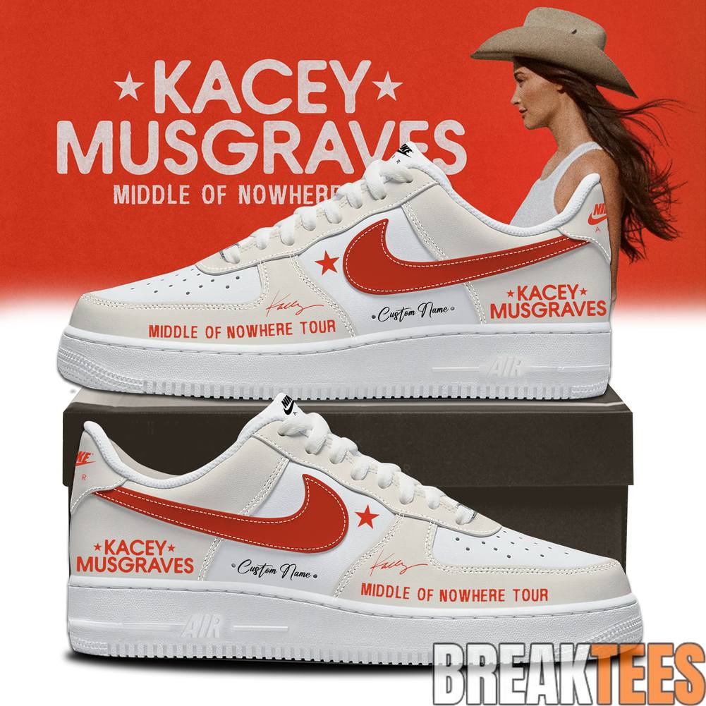 Kacey Musgraves Middle of Nowhere Tour 2026 Custom Air Force 1 Sneaker Unisex T-shirt, Sweatshirt, Hoodie, Long Sleeve Tee - T-Shirt, Sweatshirt, Hoodie