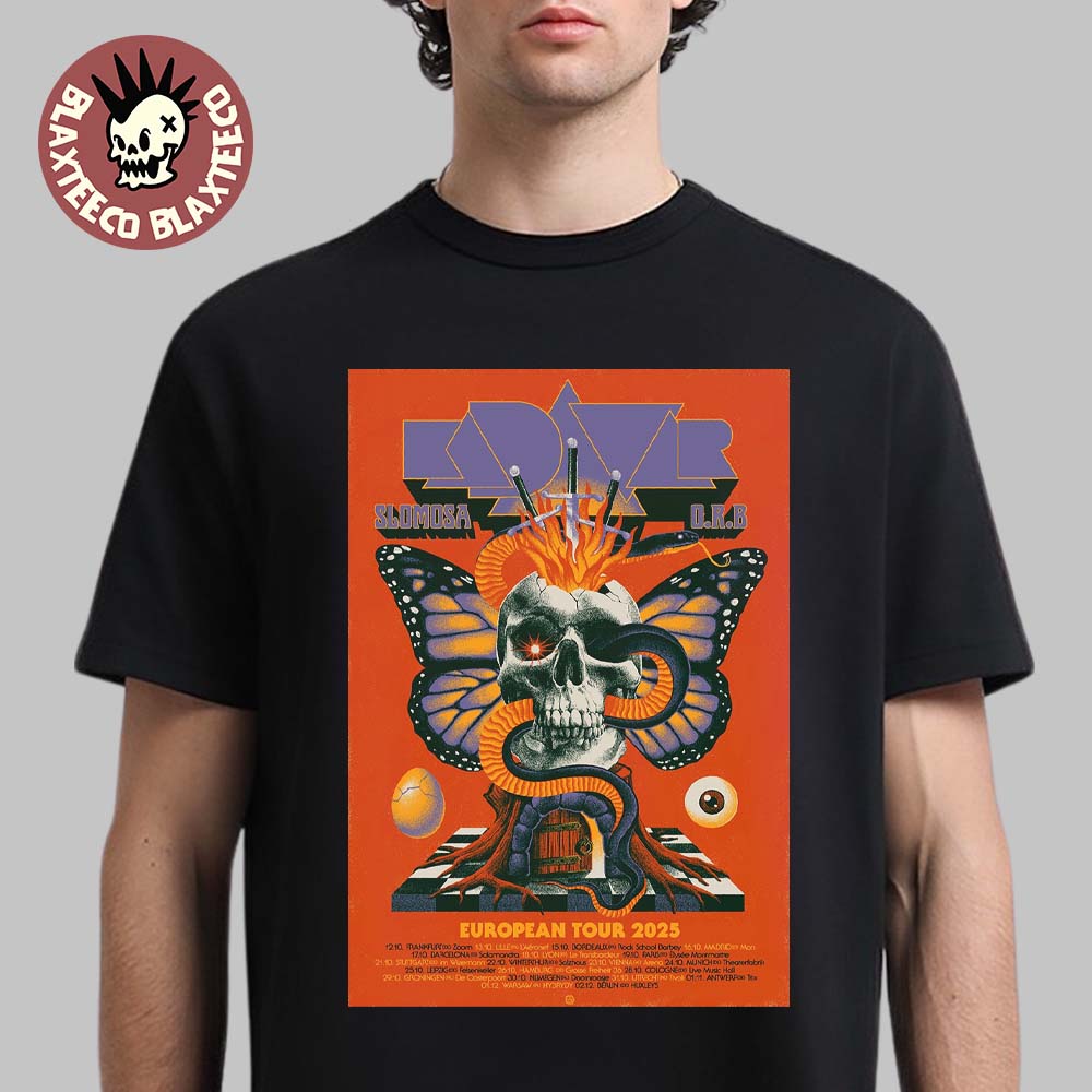 Kadavar European Tour 2025 Schedule Dates Unisex T-Shirt Unisex T-shirt, Sweatshirt, Hoodie, Long Sleeve Tee - T-Shirt, Sweatshirt, Hoodie