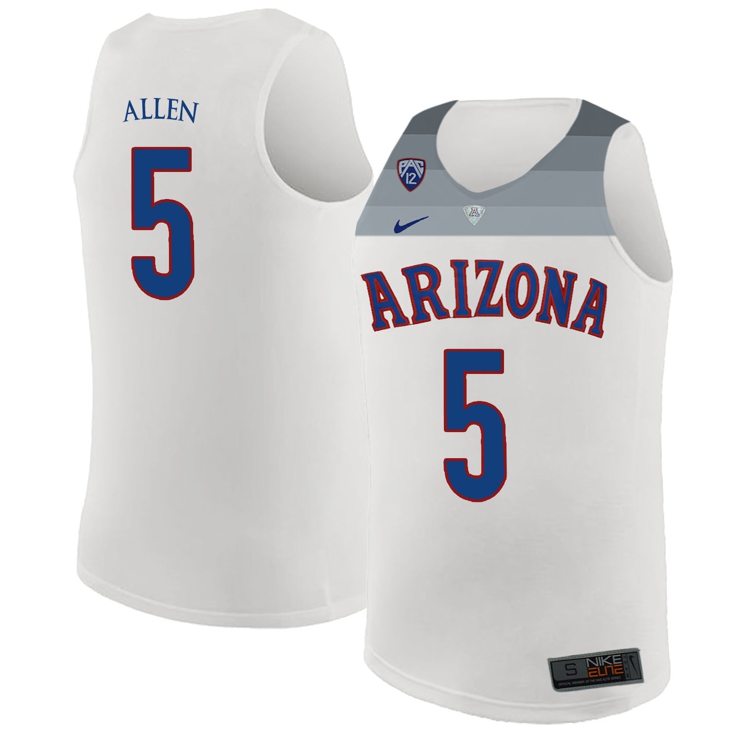 Kadeem Allen 5 White College Football Jersey football jersey product view 1