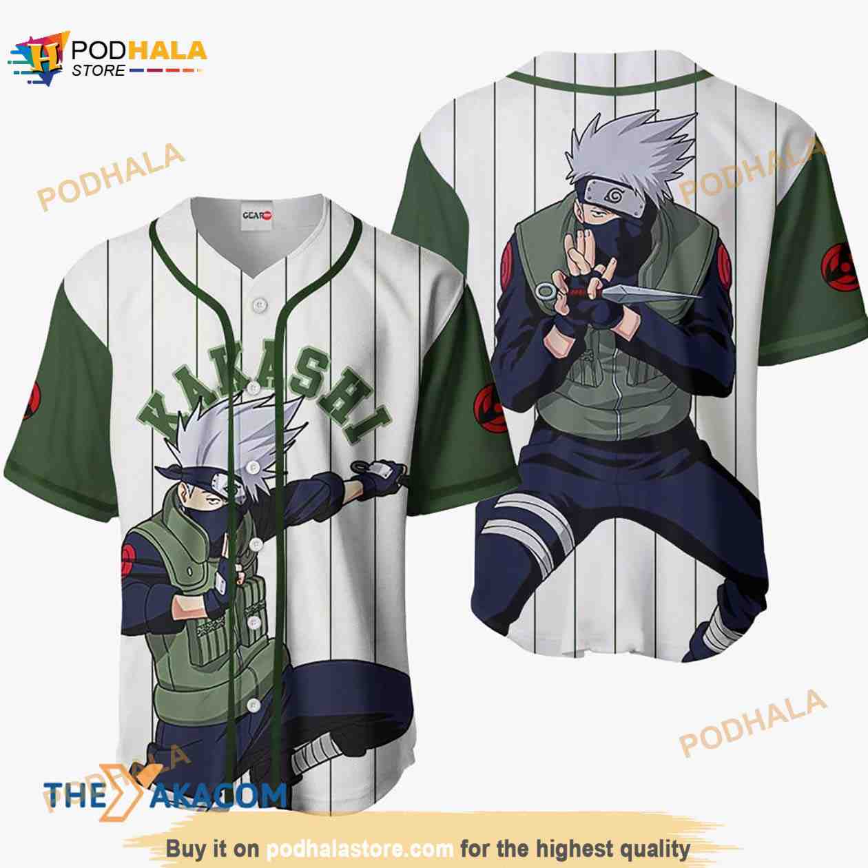 Kakashi Hatake Anime 3D Baseball Jersey Shirt baseball jersey product view 1