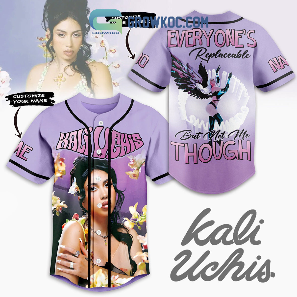 Kali Uchis Everyone’s Replaceable But Not Me Though Personalized Baseball Jersey baseball jersey product view 1