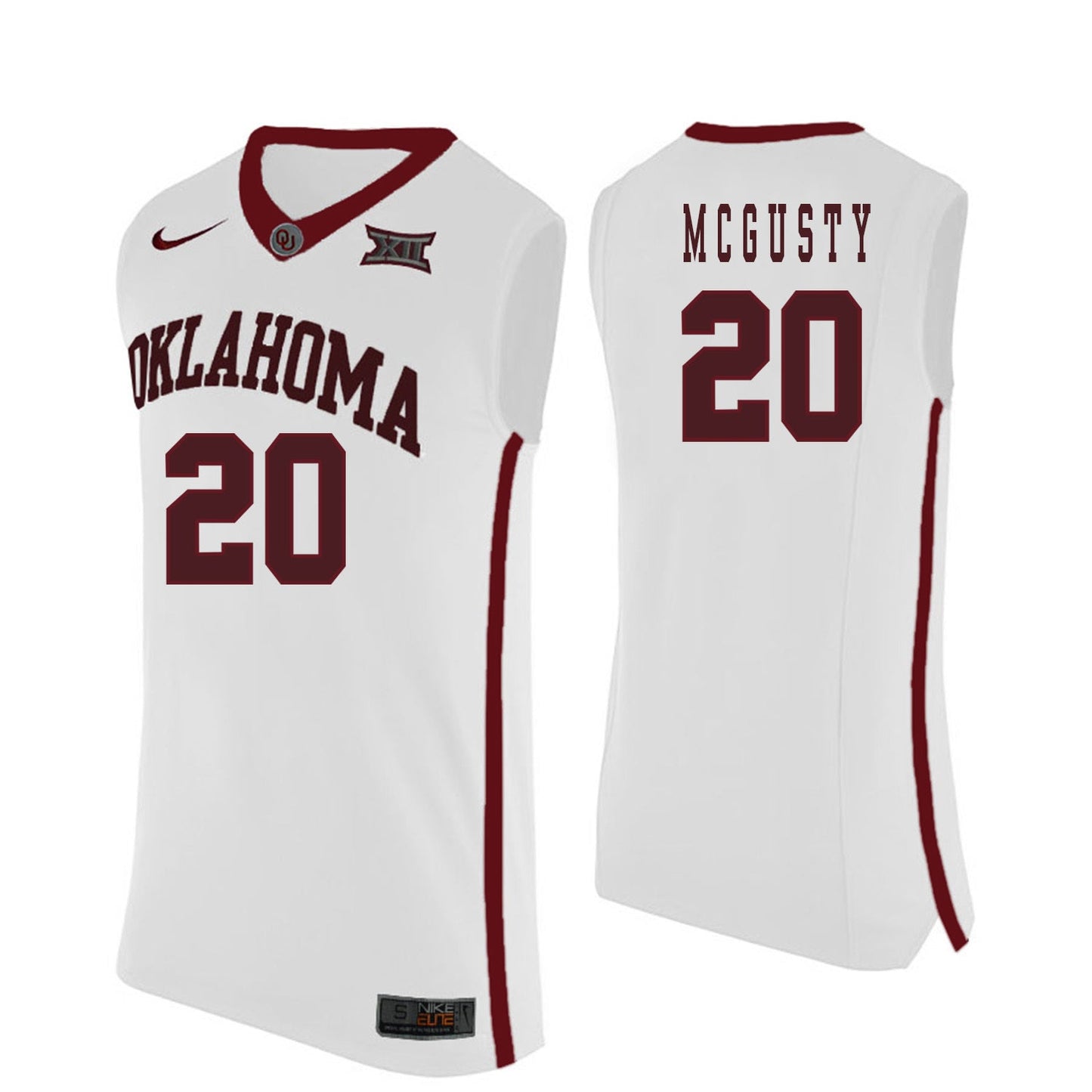 Kameron McGusty 20 White College Football Jersey football jersey product view 1