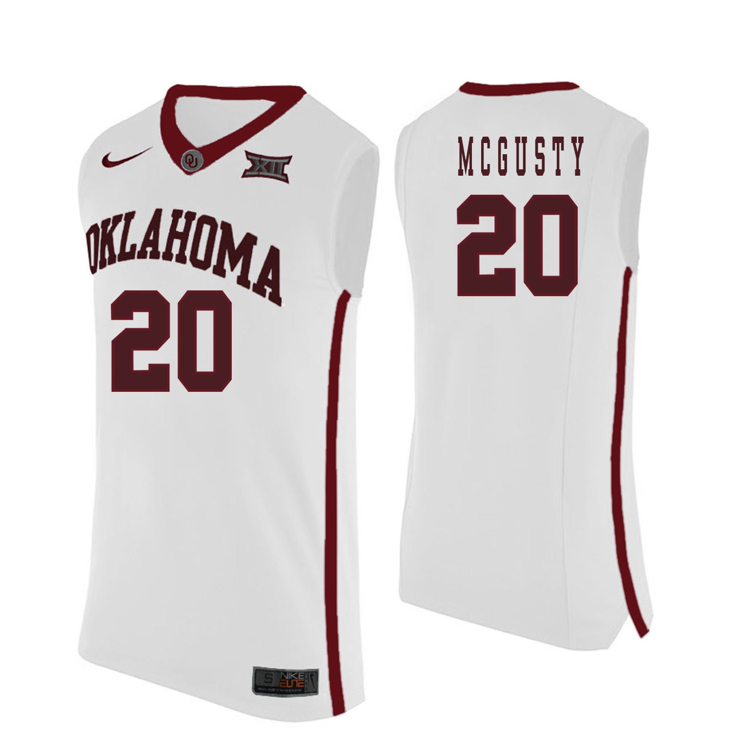 Kameron McGusty 20 White College Football Jersey football jersey product view 1