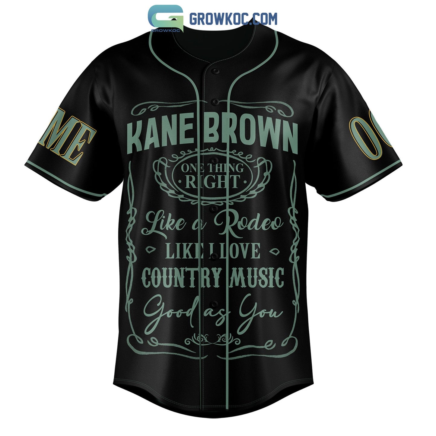 Kane Brown Country Music Personalized Baseball Jersey baseball jersey product view 1