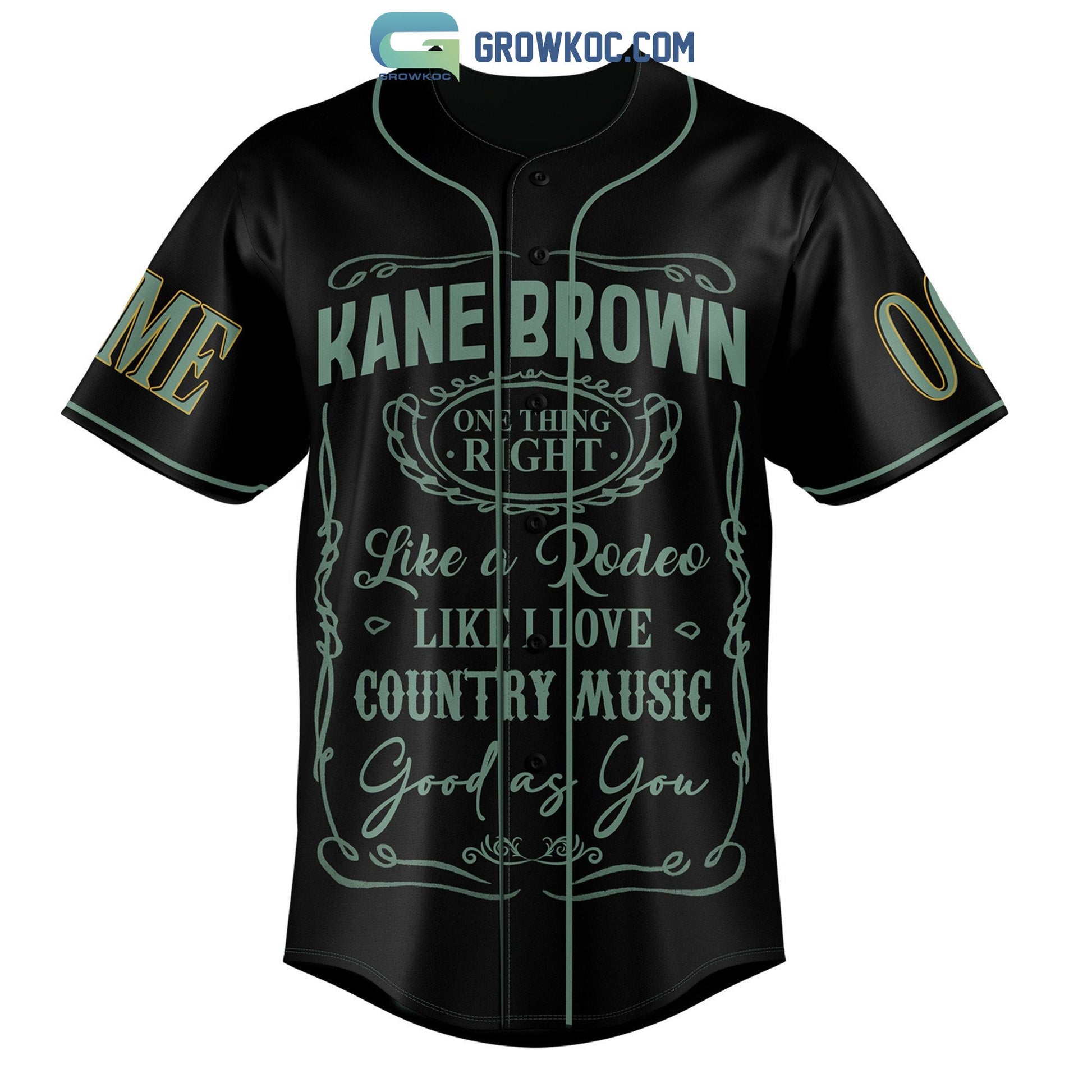 Kane Brown Country Music Personalized Baseball Jersey baseball jersey product view 1