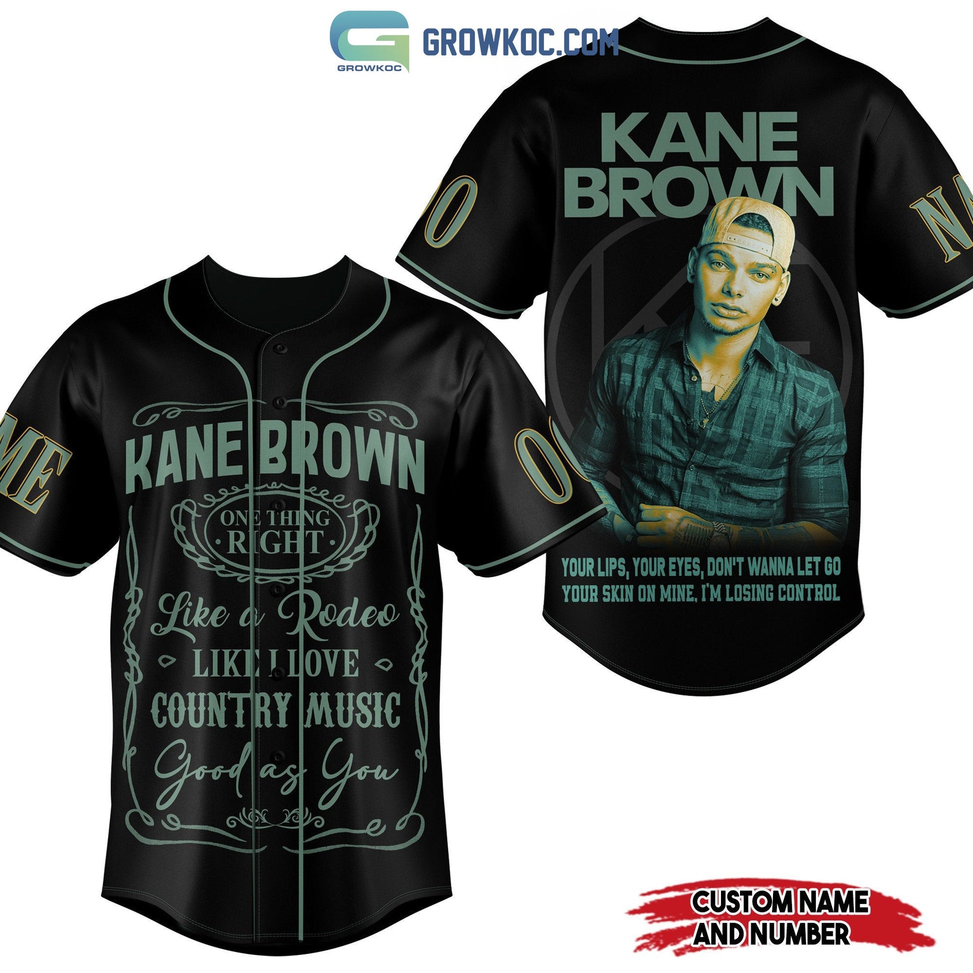 Kane Brown Country Music Personalized Baseball Jersey baseball jersey product view 3