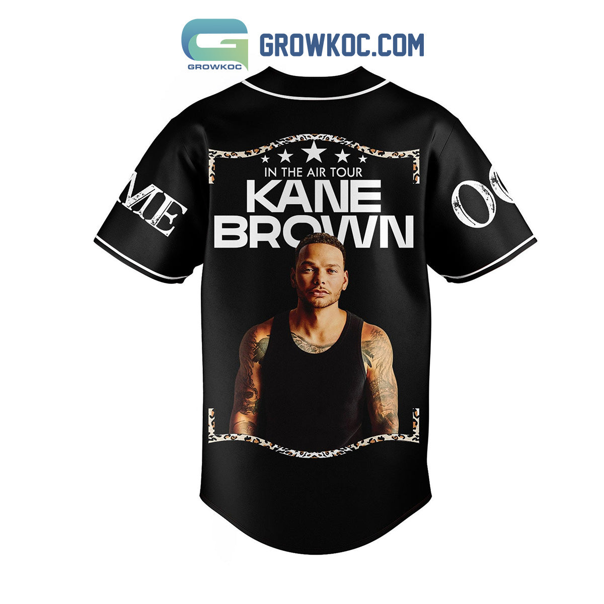 Kane Brown In The Air Tour Black Personalized Baseball Jersey baseball jersey product view 3