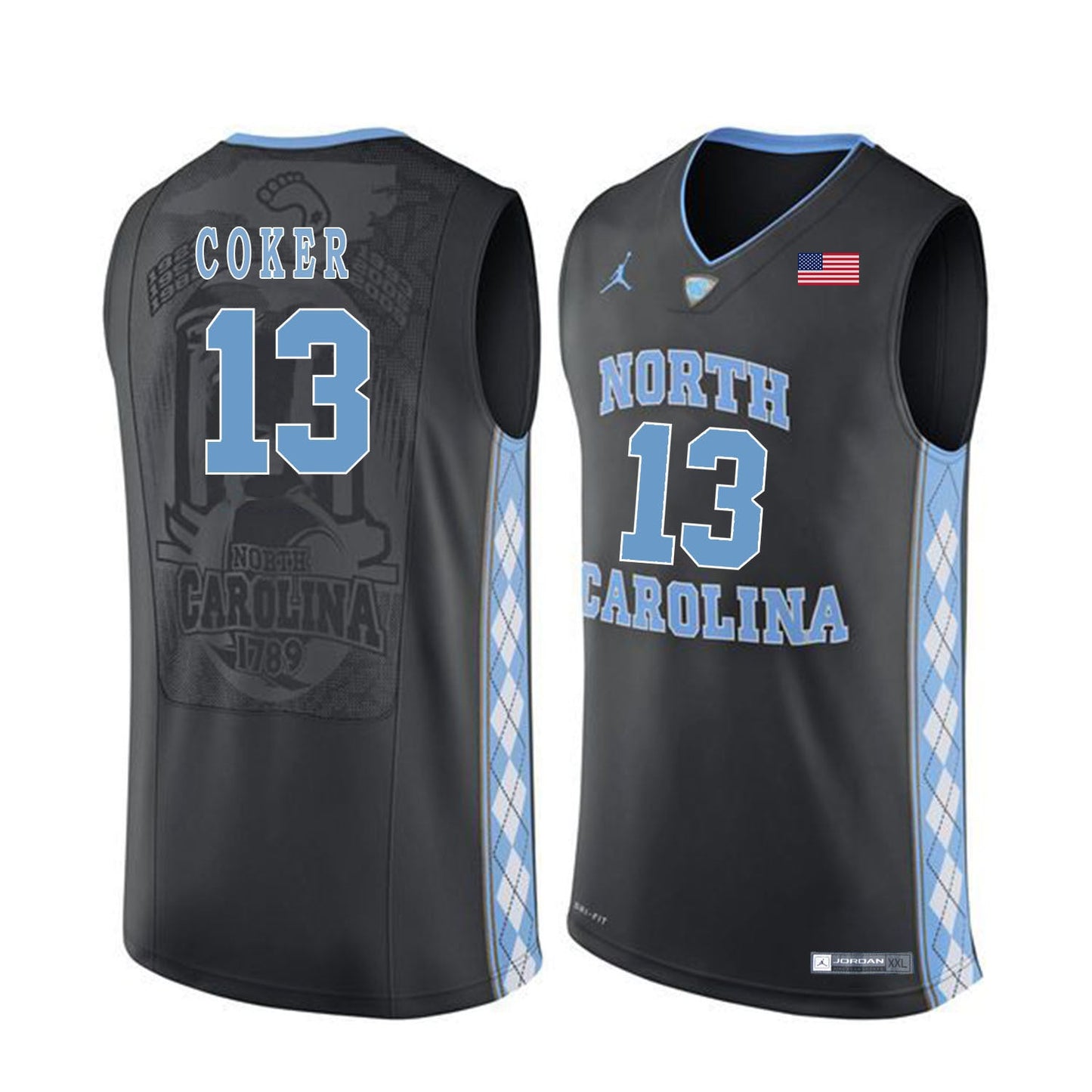Kanler Coker 13 Black College Football Jersey football jersey product view 1