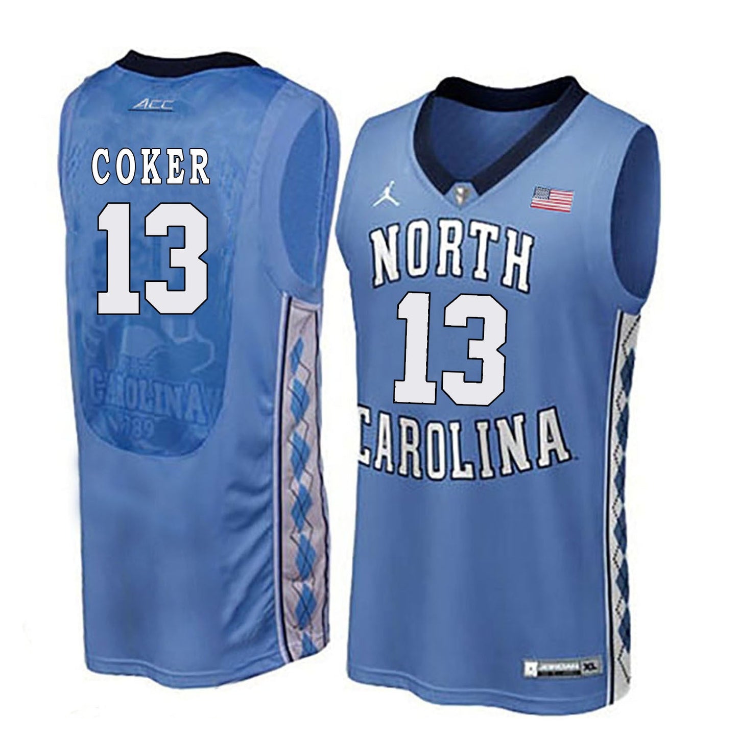Kanler Coker 13 Blue College Football Jersey football jersey product view 1