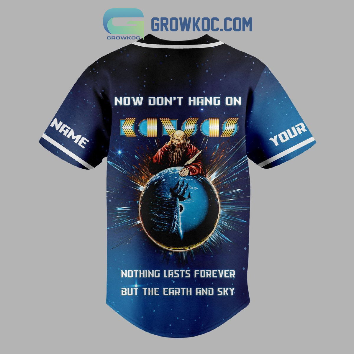 Kansas Another Fork In The Road 50th Anniversary Tour Personalized Baseball Jersey baseball jersey product view 3