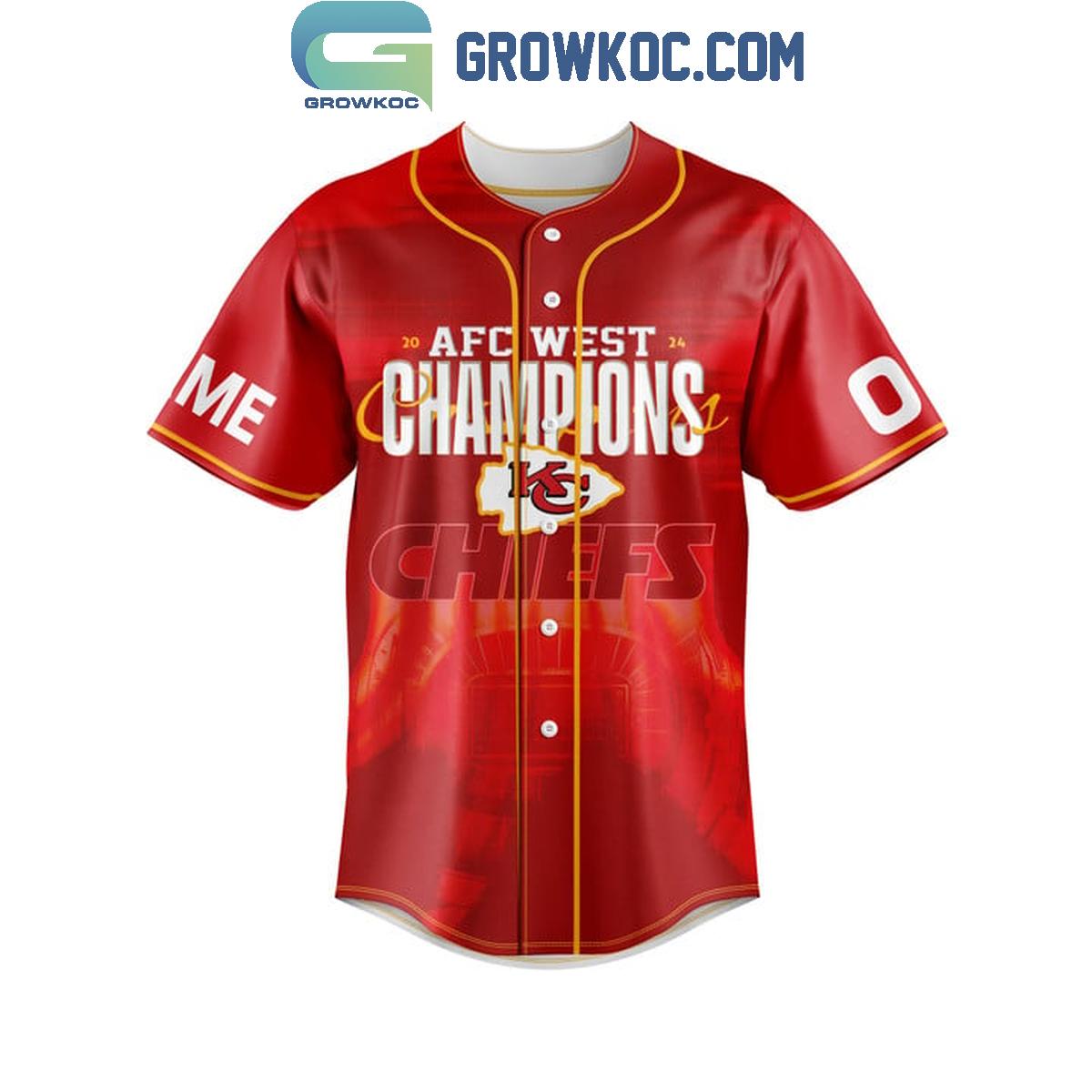 Kansas City Chiefs 8 AFC West Champs Is Great But 9 Is Devine Personalized Baseball Jersey baseball jersey product view 2