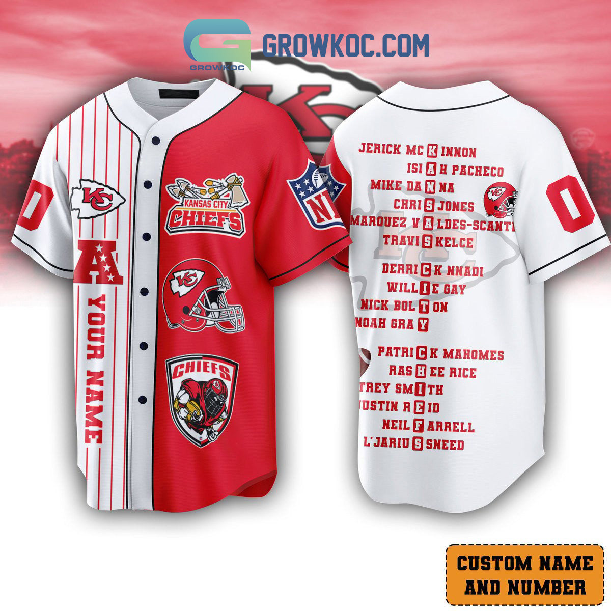 Kansas City Chiefs The Champions Team Personalized Baseball Jersey baseball jersey product view 1