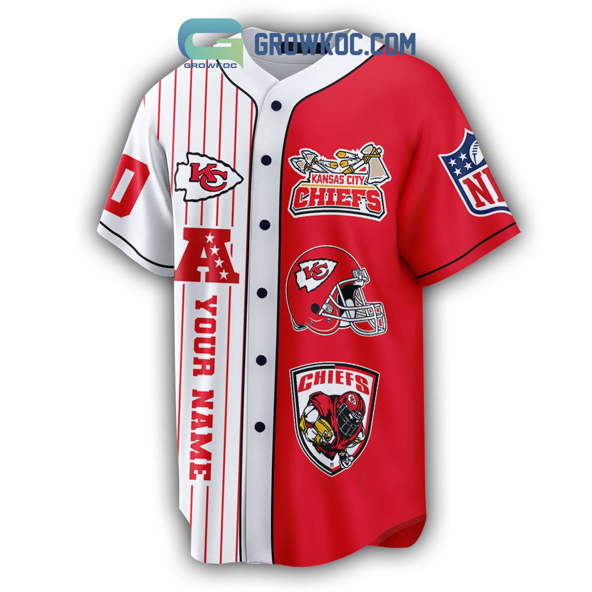 Kansas City Chiefs The Champions Team Personalized Baseball Jersey baseball jersey product view 2