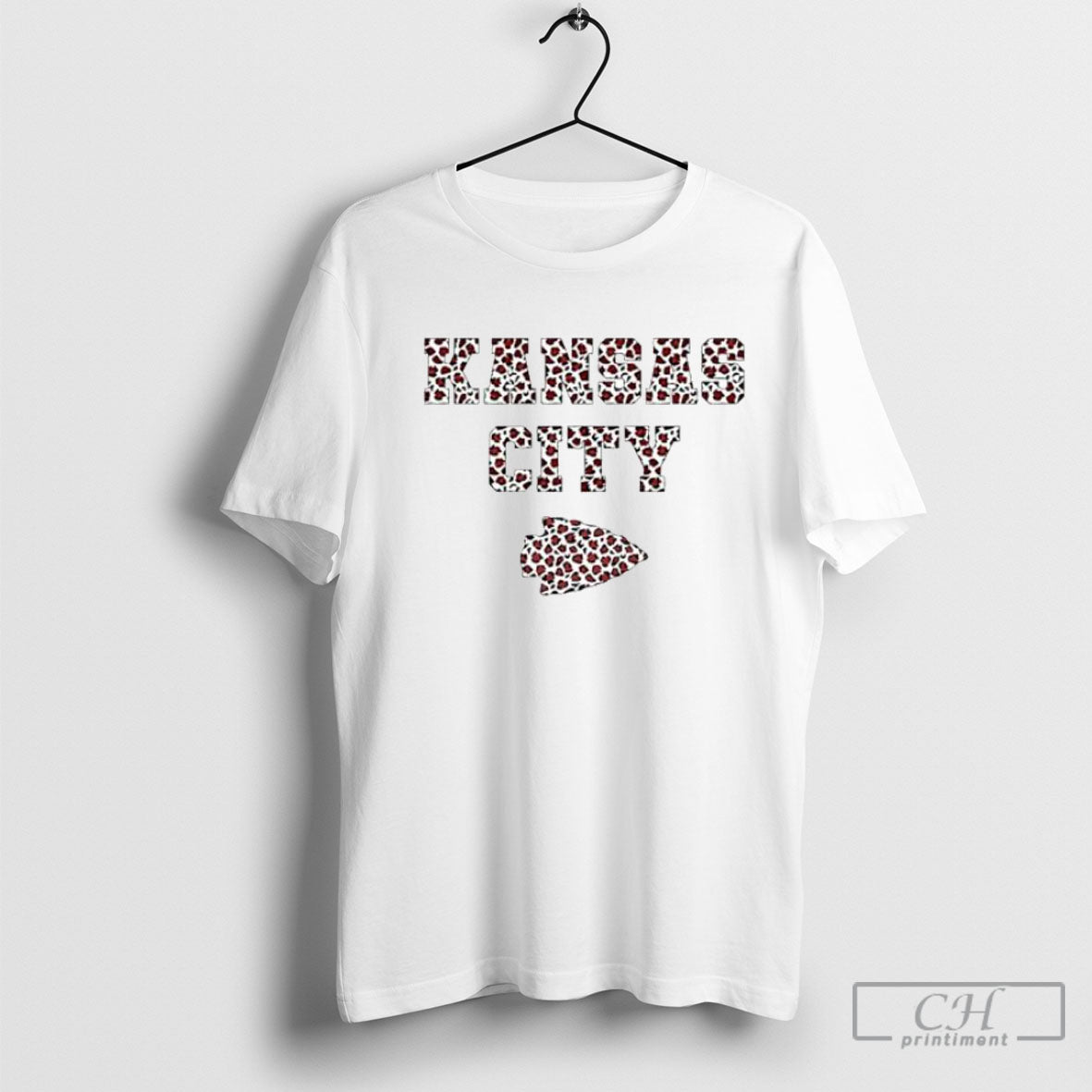 Kansas City Leopard Print Football Fan Arrowhead Posters White Shirt Unisex T-shirt, Sweatshirt, Hoodie, Long Sleeve Tee - T-Shirt, Sweatshirt, Hoodie