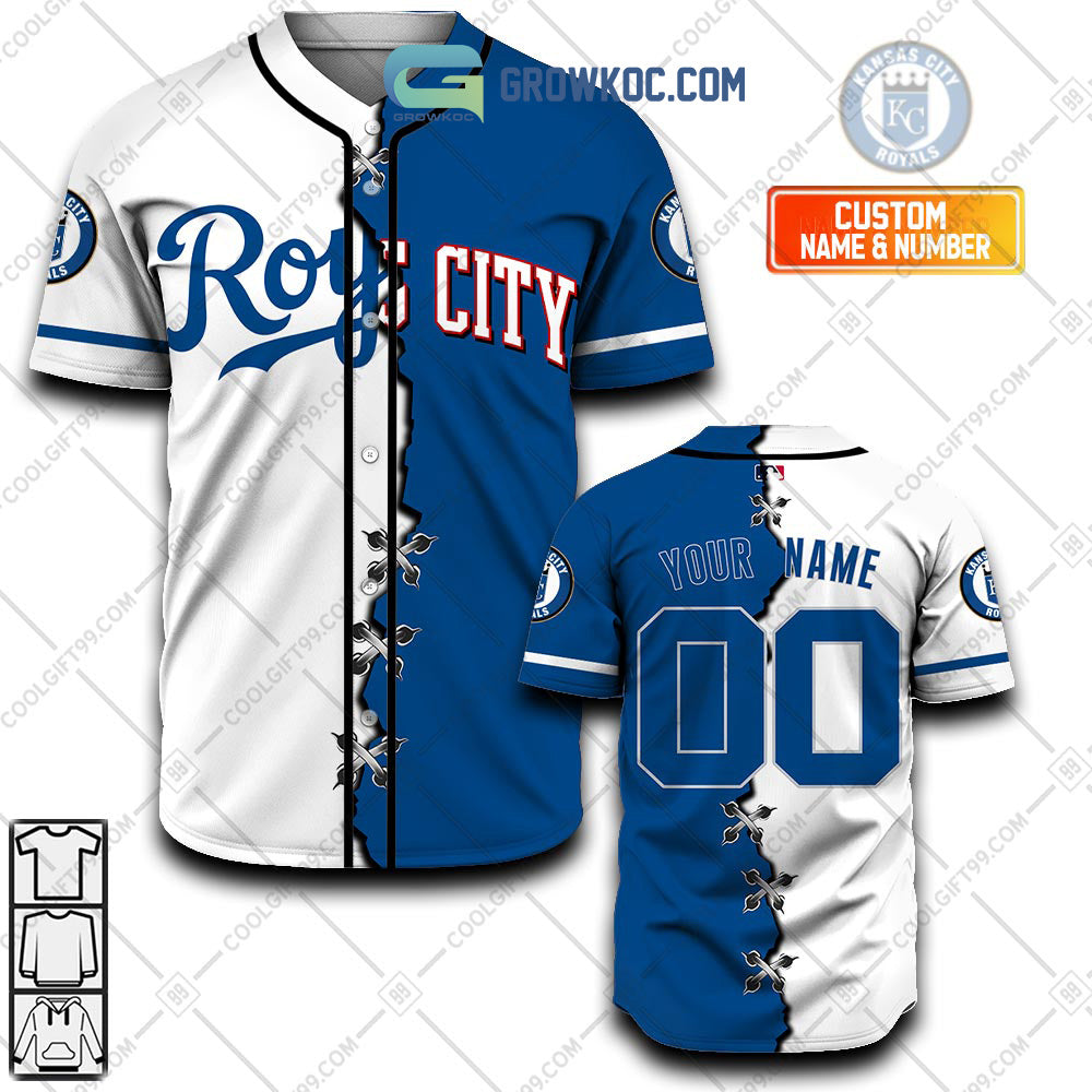 Kansas City Royals MLB Personalized Mix Baseball Jersey baseball jersey product view 1