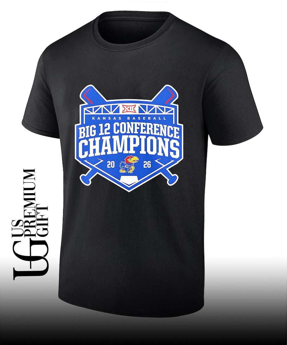 Kansas Jayhawks 2026 Big 12 Baseball Regular Season Champions logo shirt Unisex T-shirt, Sweatshirt, Hoodie, Long Sleeve Tee - T-Shirt, Sweatshirt, Hoodie