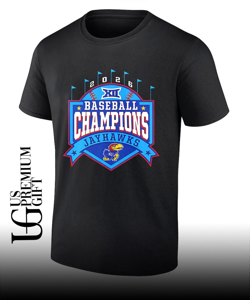 Kansas Jayhawks 2026 Big 12 Baseball Regular Season Champions shirt Unisex T-shirt, Sweatshirt, Hoodie, Long Sleeve Tee - T-Shirt, Sweatshirt, Hoodie