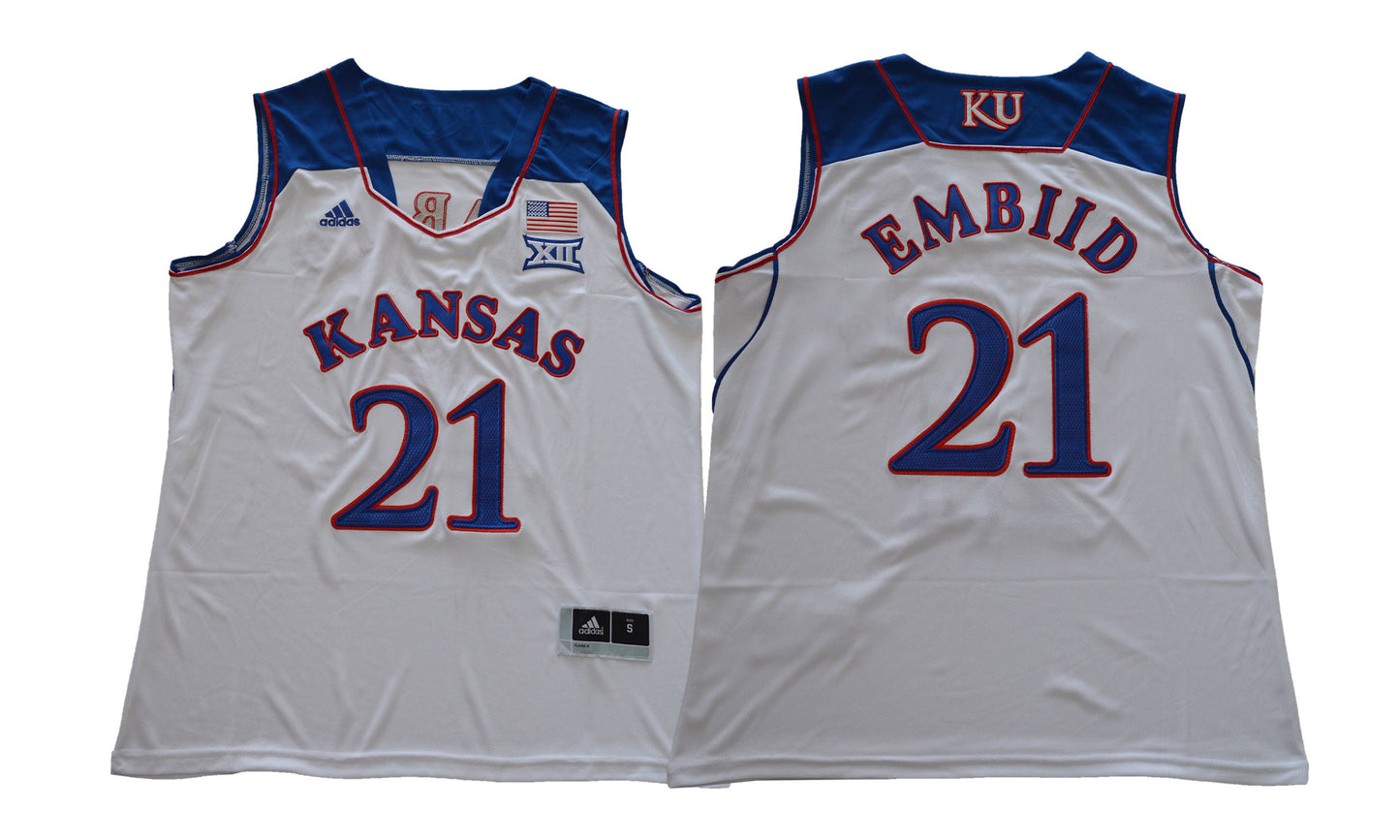 Kansas 21 White College Football Jersey football jersey product view 1