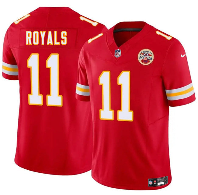 Kansas City Chiefs #11 Jalen Royals Red 2025 Draft F.U.S.E. Vapor Untouchable Football Jersey football jersey product view 1