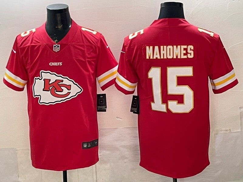 Kansas City Chiefs #15 Patrick Mahomes Chiefs Big Logo Football Jersey football jersey product view 1