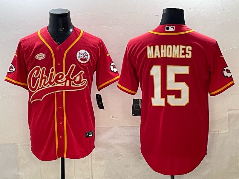 Kansas City Chiefs #15 Patrick Mahomes Chiefs Red Collaboration Football Jersey football jersey product view 1