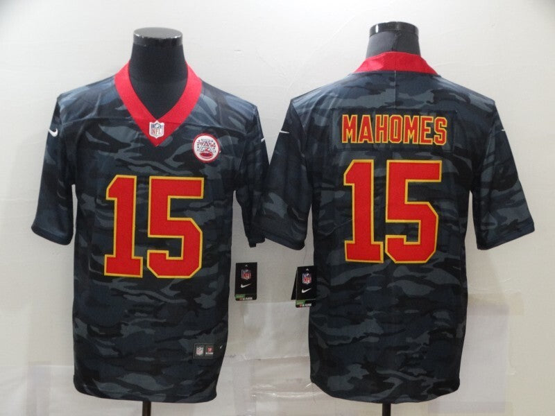 Kansas City Chiefs #15 Patrick Mahomes II 20 Camo Red Adult 841 Style 1 Football Jersey football jersey product view 1