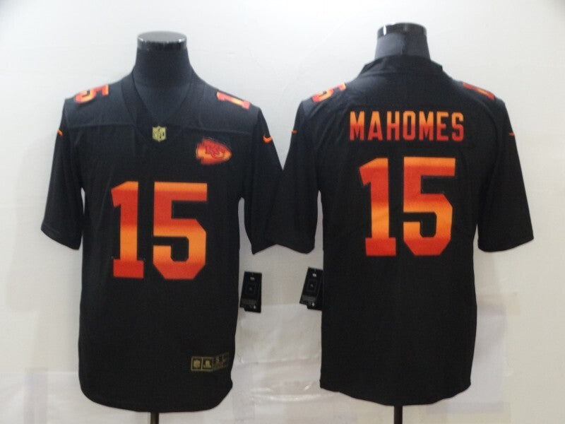 Kansas City Chiefs #15 Patrick Mahomes II Black Rainbow 028 Football Jersey football jersey product view 1