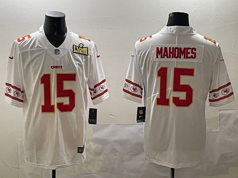 Kansas City Chiefs #15 Patrick Mahomes Long Sleeve Logo Adult Style 1 Football Jersey football jersey product view 1