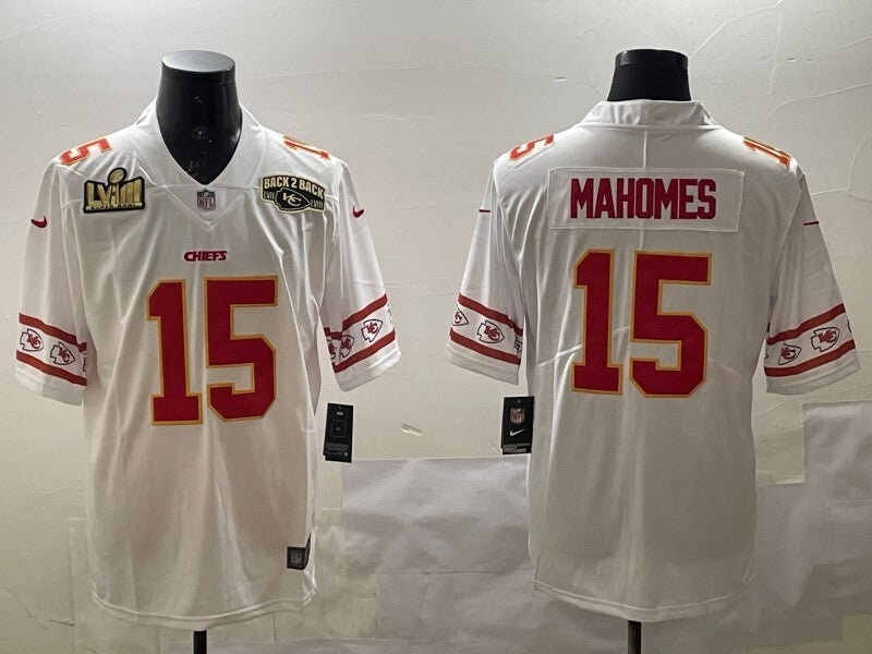 Kansas City Chiefs #15 Patrick Mahomes Long Sleeve Logo Adult Style 4 Football Jersey football jersey product view 1