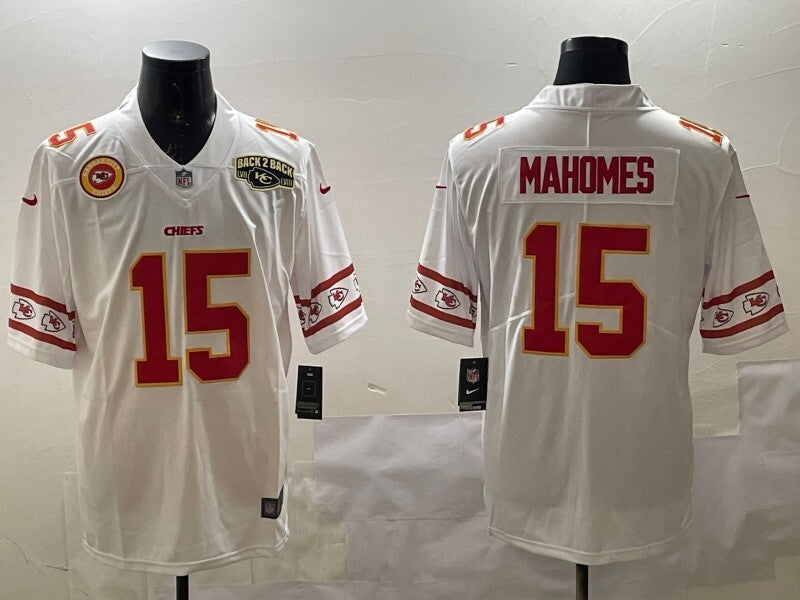 Kansas City Chiefs #15 Patrick Mahomes Long Sleeve Logo Adult Style 5 Football Jersey football jersey product view 1