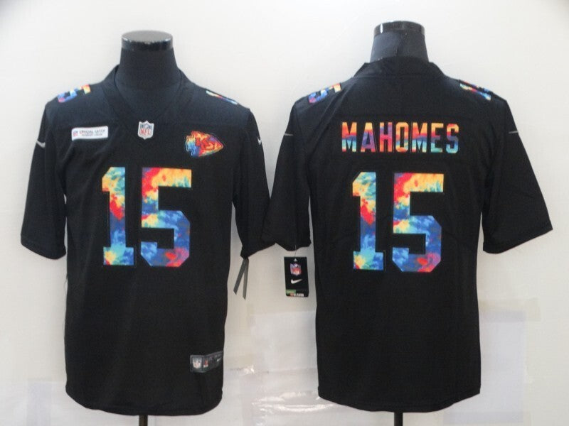 Kansas City Chiefs #15 Patrick Mahomes Rainbow Edition Adult 736 Football Jersey football jersey product view 1