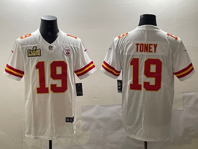 Kansas City Chiefs #19 Kadarius Toney Chiefs V2 Style 2 Football Jersey football jersey product view 1