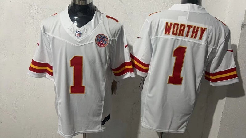 Kansas City Chiefs #1 Xavier Worthy Style 3 Football Jersey football jersey product view 1