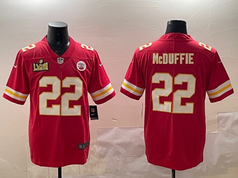 Kansas City Chiefs #22 Trent Mcduffie Chiefs V2 Style 2 Football Jersey football jersey product view 1