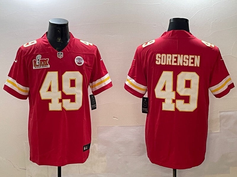 Kansas City Chiefs #49 Daniel Sorensen Chiefs V2 Style 8 Football Jersey football jersey product view 1