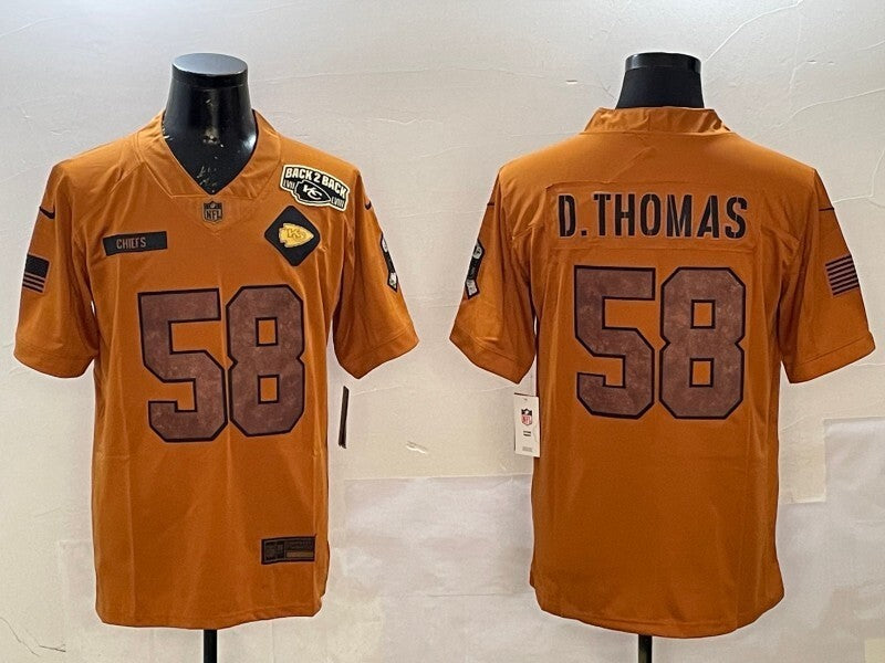 Kansas City Chiefs #58 Derrick Thomas Chiefs Salute Style 1 Football Jersey football jersey product view 1