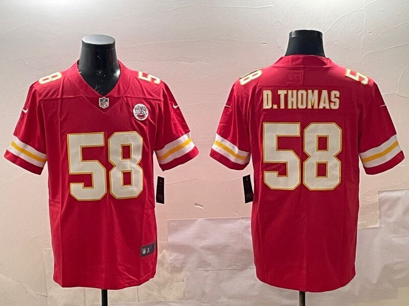 Kansas City Chiefs #58 Derrick Thomas Chiefs V2 Football Jersey football jersey product view 1