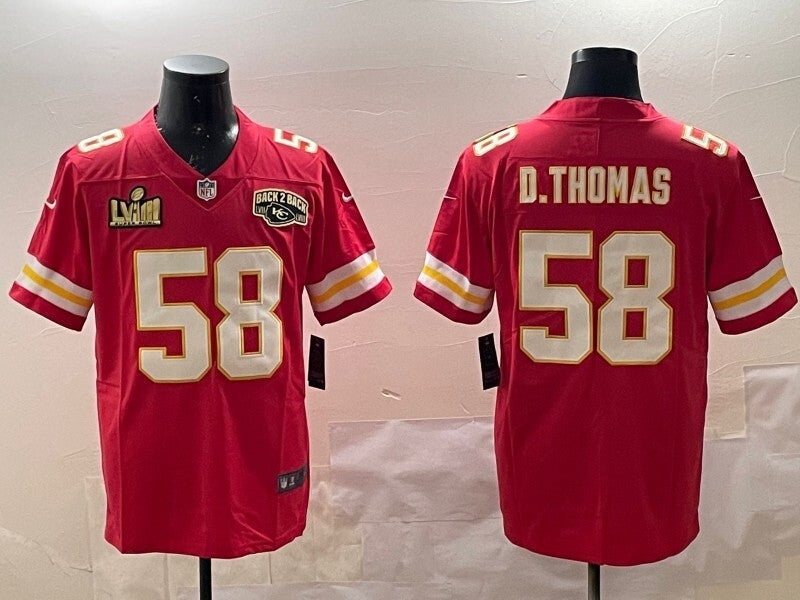 Kansas City Chiefs #58 Derrick Thomas Chiefs V2 Style 1 Football Jersey football jersey product view 1