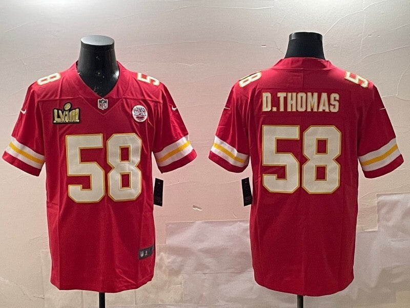 Kansas City Chiefs #58 Derrick Thomas Chiefs V2 Style 2 Football Jersey football jersey product view 1