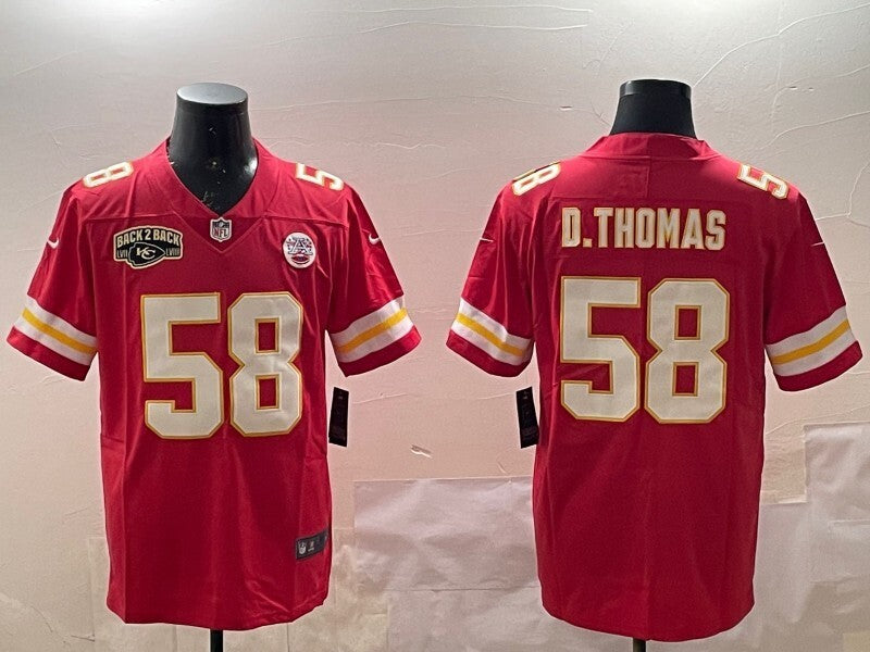Kansas City Chiefs #58 Derrick Thomas Chiefs V2 Style 3 Football Jersey football jersey product view 1