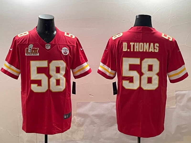 Kansas City Chiefs #58 Derrick Thomas Chiefs V2 Style 4 Football Jersey football jersey product view 1