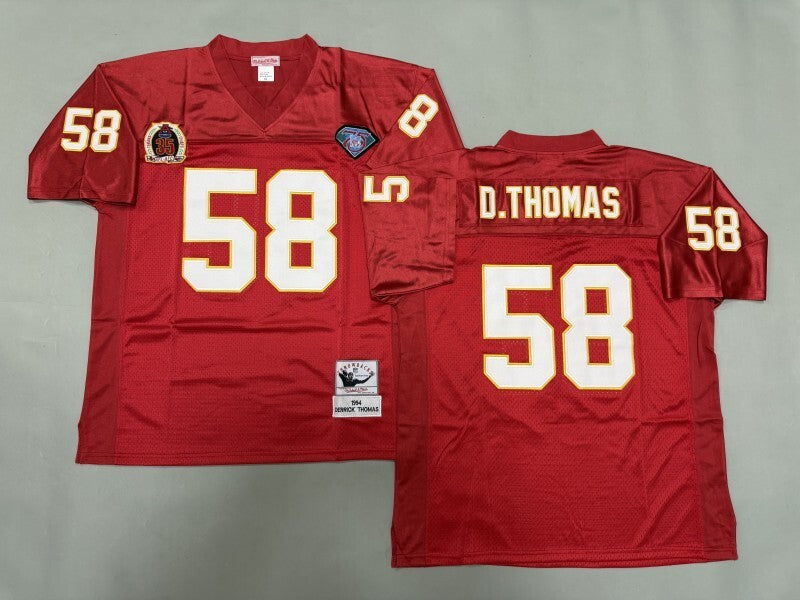 Kansas City Chiefs #58 Derrick Thomas Kansas City Chiefs Style 2 Football Jersey football jersey product view 1